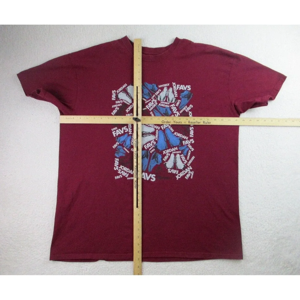 Air Jordan T Shirt Mens XXL Red Short Sleeve Favs Shoes Graphic Jumpman‎ 2XL